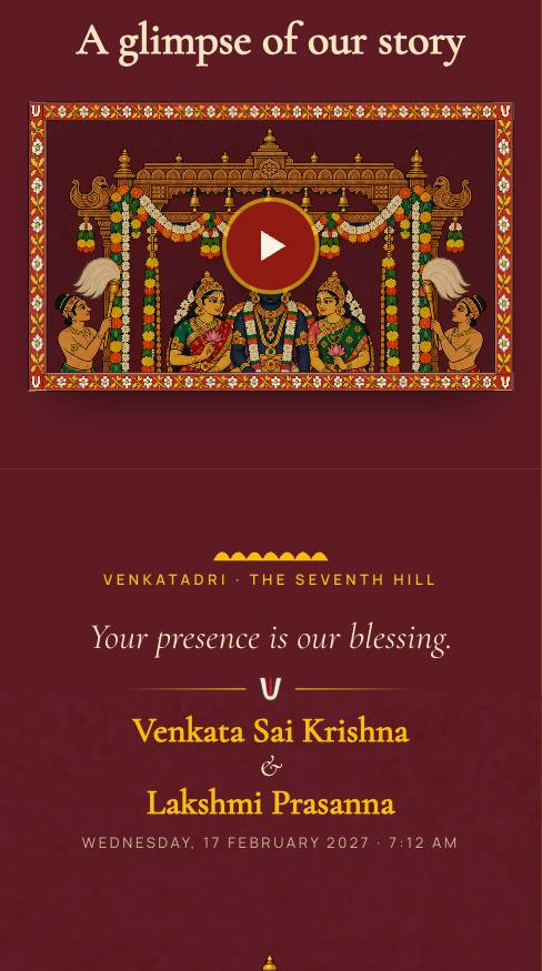 Tirumala Divine: Wedding film